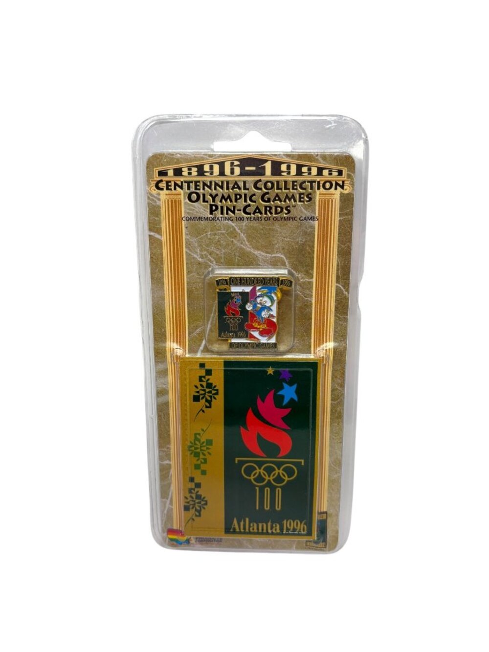 VINTAGE 1996 Centennial Collection Olympic Games Pin on Card Sealed Atlanta 1996